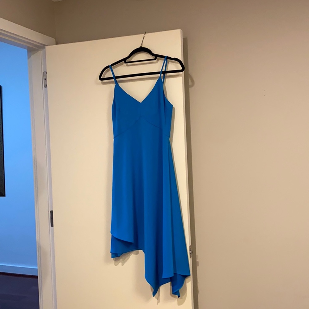 Alice + Olivia Jewel Blue Asymmetrical Dress